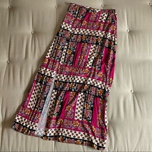 MINKPINK Patchwork Print Maxi Skirt